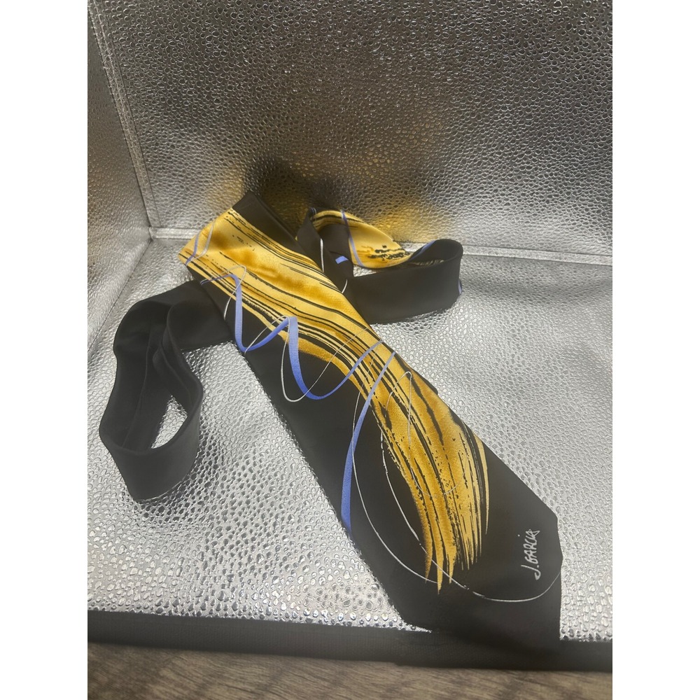 J. Garcia Butterfly Study Special Edition Silk Tie Artist Proof No. 7 Black Gold